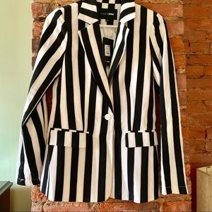 Black and white striped blazer